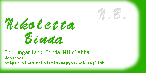 nikoletta binda business card